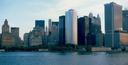 View of Lower Manhattan from the Staten Island ferry.